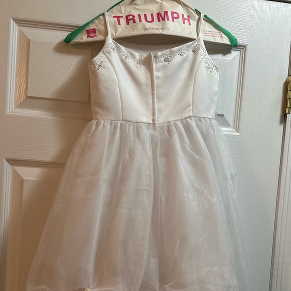 white flower girl dress with sash - Picture 3 of 6